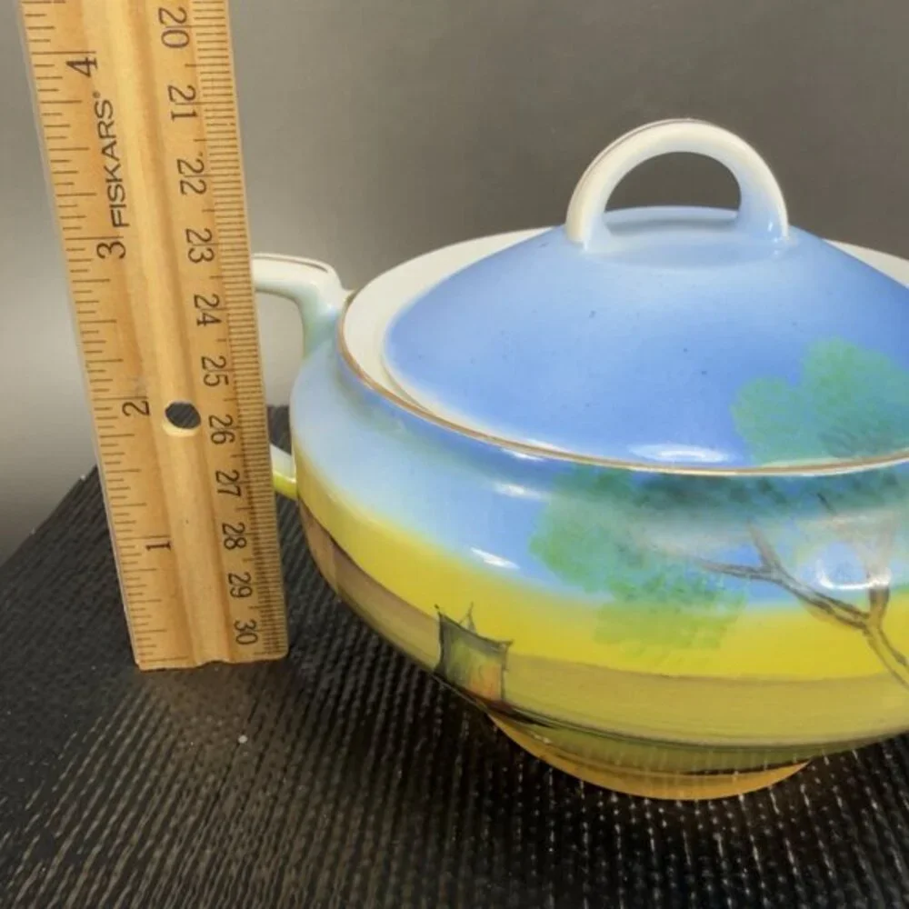 Meito‎ China Chikaramachi Porcelain Sugar And Creamer Set 2 Hand Painted Japan